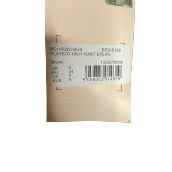 2 Piece High Waist Brief's Panty & Triangle Bra Missguided x Playboy Tan size 2 - Picture 5 of 6